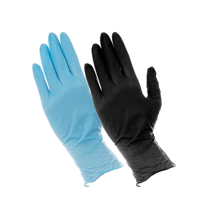 GUANTE DE NITRILO AZUL Y NEGRO